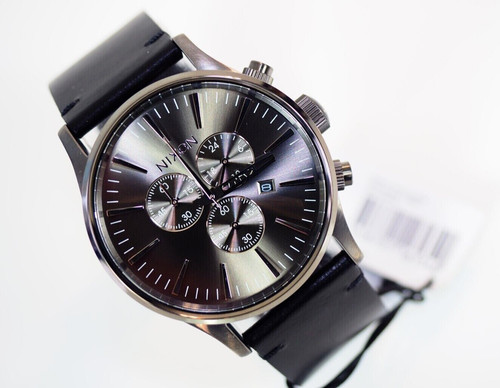Nixon sentry chrono leder - leder, uhr